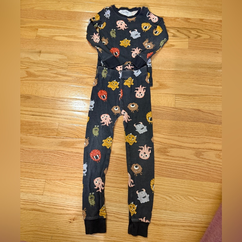 Old Navy Kids Pajama Set - Navy with Multicolor Print